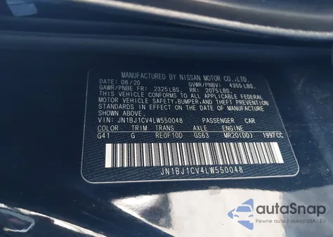 2020 Nissan Rogue Sport Sv Fwd Xtronic Cvt z USA, uszkodzony, nr VIN JN1BJ1CV4LW550048